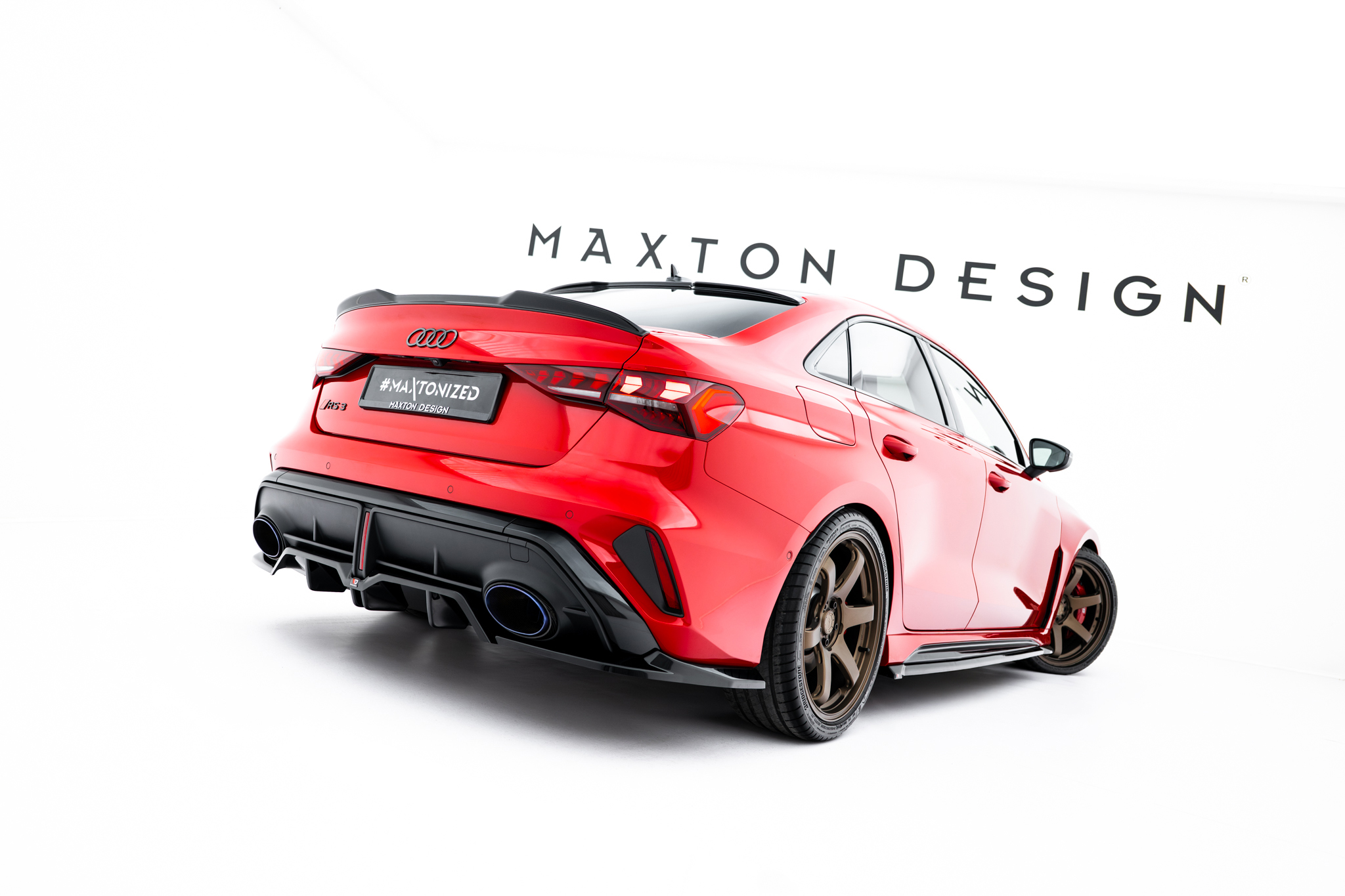 REAR SPLITTER (WITH VERTICAL BARS) V.1 SUITABLE FOR AUDI RS3 SEDAN 8Y FACELIFT – MAXTON DESIGN - 3