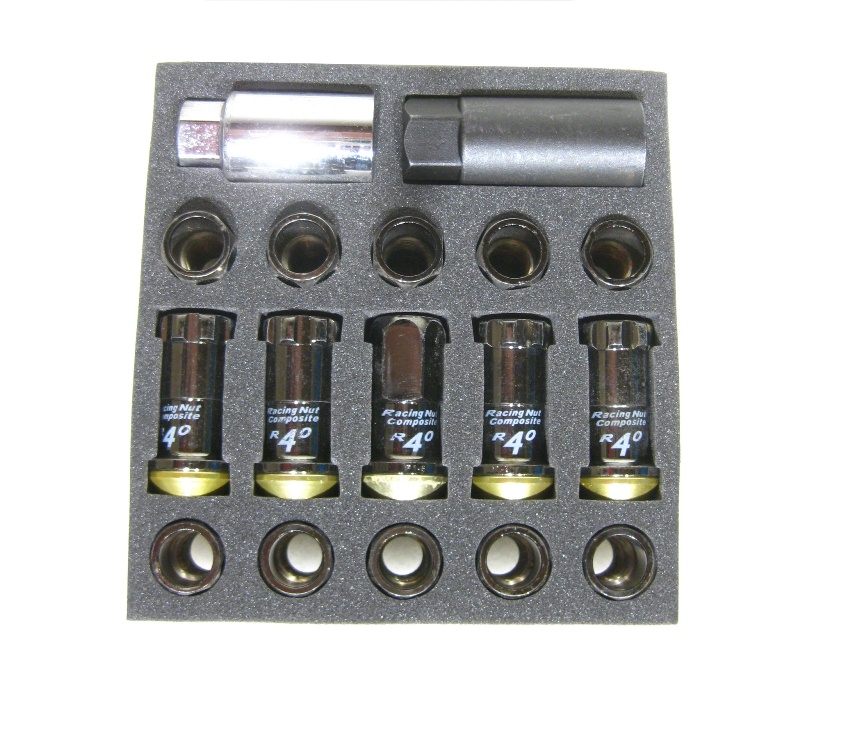20X P-KICS R40 STYLE OPEN ENDED LUG NUTS GUNMETAL M12X1.25 - 4