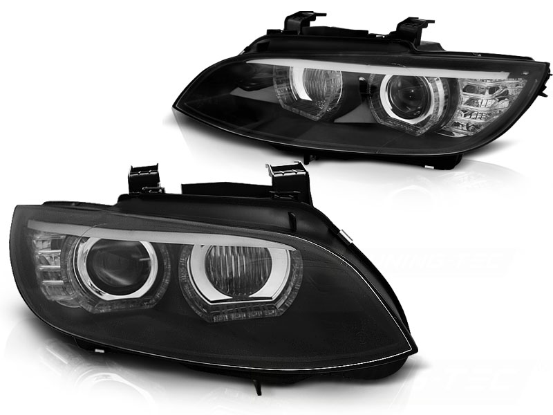 XENONSTRÅLKASTARE ANGEL EYES LED SVART TILL BMW E92/E93 2006-2010