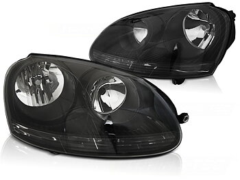 STRÅLKASTARE SVART TILL VW GOLF 5 2003-2009