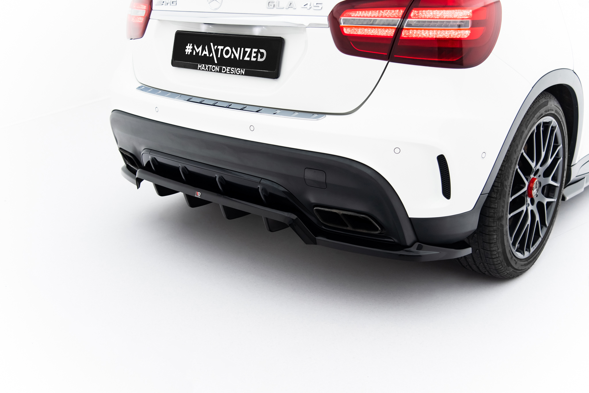 REAR SPLITTER (WITH VERTICAL BARS) SUITABLE FOR MERCEDES-BENZ GLA 45 AMG X156 FACELIFT – MAXTON DESIGN - 2