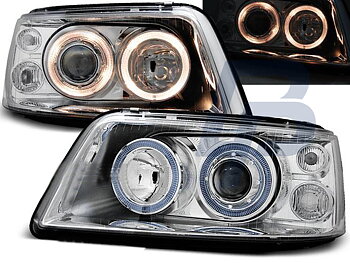 HEADLIGHTS VW T5 04.03-08.09 ANGEL EYES CHROME
