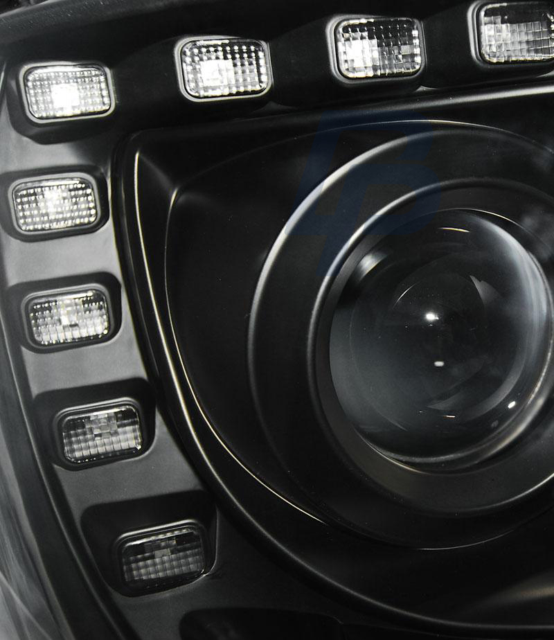 HEADLIGHTS VW T5 2010-2015-  BLACK TRU DRL - 3