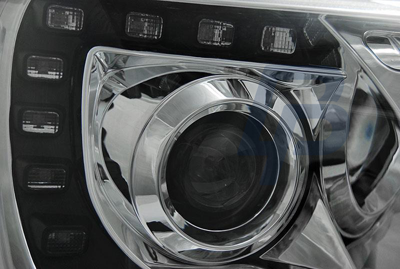 HEADLIGHTS VW T5 2010-2015  CHROME TRU DRL - 2