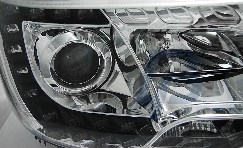 HEADLIGHTS VW T5 2010-2015  CHROME TRU DRL - 3