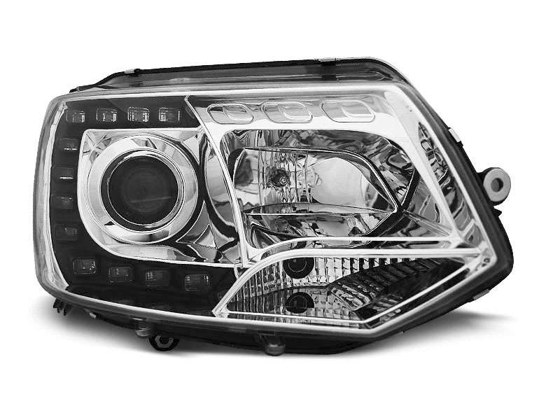 HEADLIGHTS VW T5 2010-2015  CHROME TRU DRL
