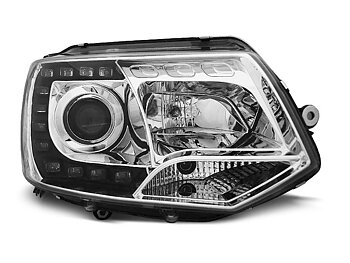 HEADLIGHTS VW T5 2010-2015  CHROME TRU DRL