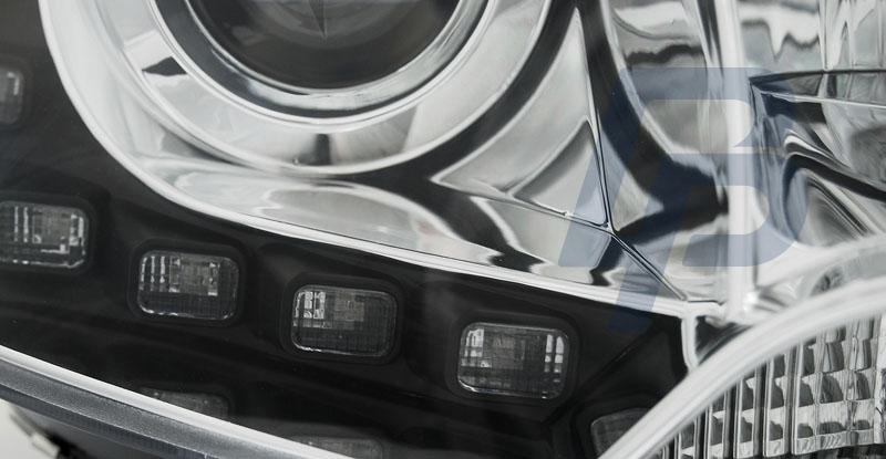 HEADLIGHTS VW T5 2010-2015  CHROME TRU DRL - 4