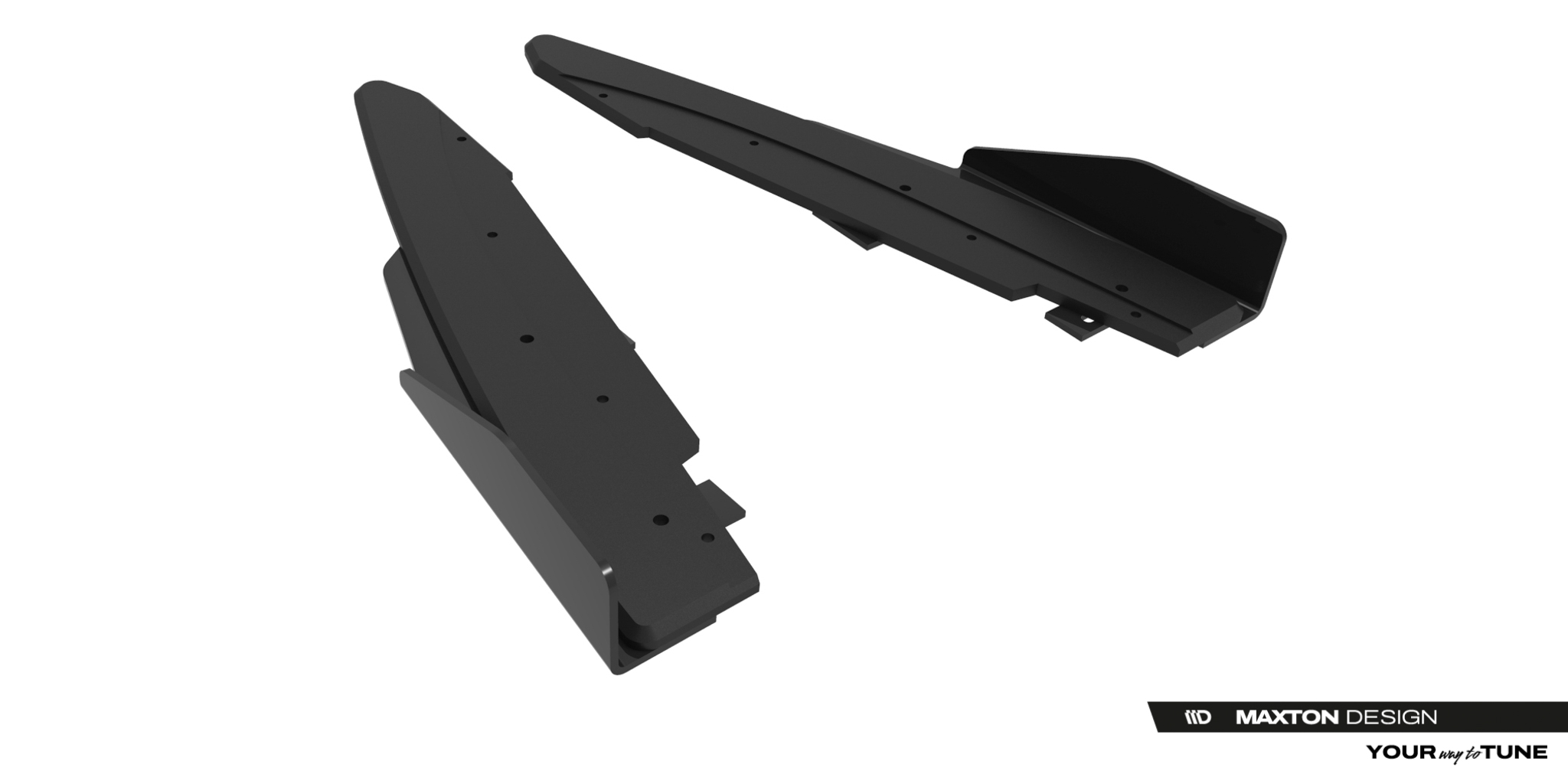 STREET PRO REAR SIDE SPLITTERS + FLAPS SUITABLE FOR FORD MUSTANG DARK HORSE MK7 – MAXTON DESIGN - 6