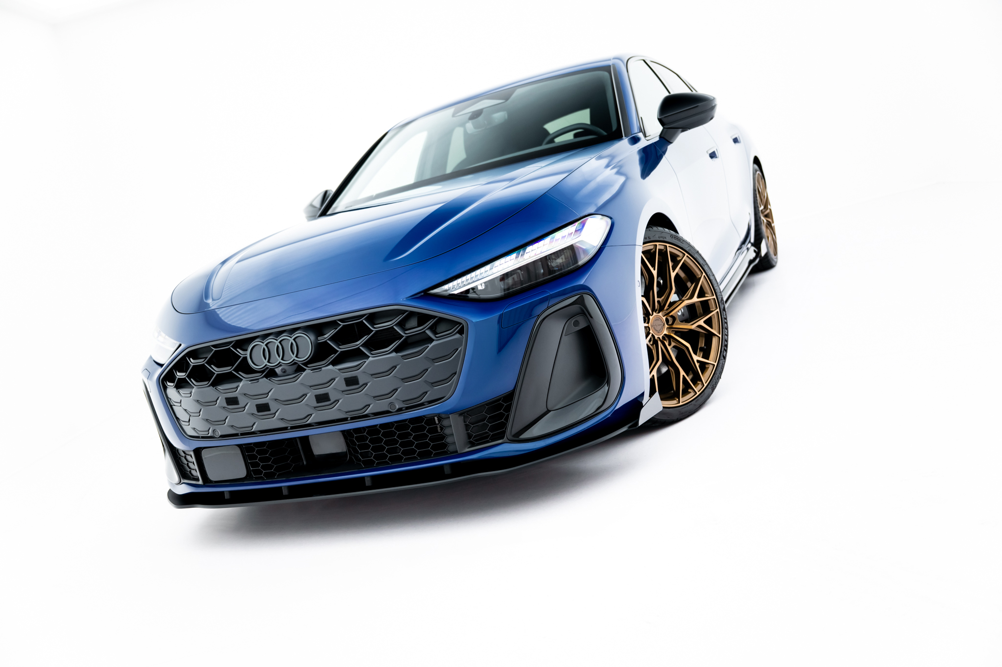 STREET PRO FRONT SPLITTER + FLAPS SUITABLE FOR AUDI A5 S-LINE / S5 SEDAN / AVANT B10 – MAXTON DESIGN - 4