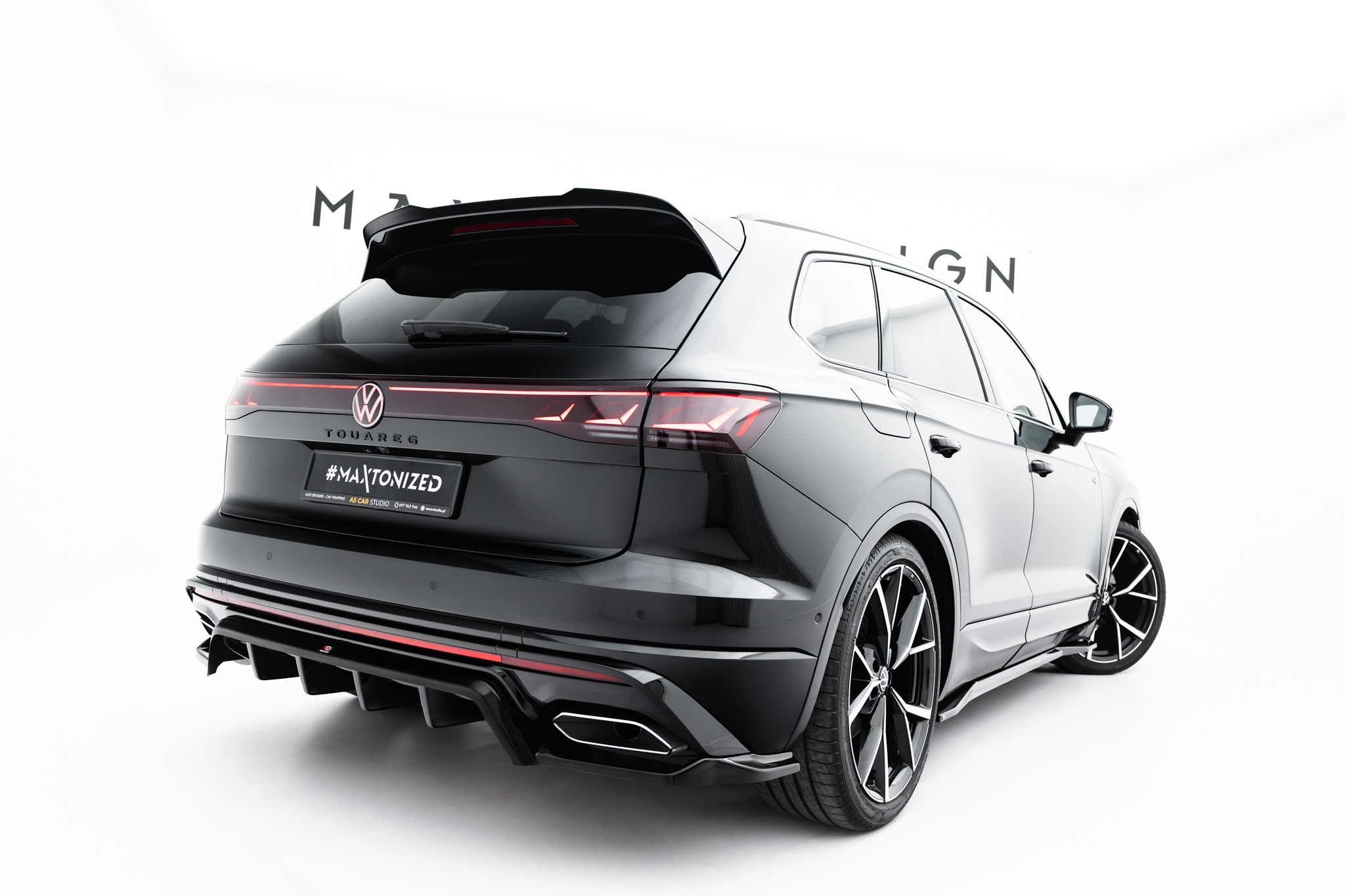 REAR SPLITTER (WITH VERTICAL BARS) SUITABLE FOR VOLKSWAGEN TOUAREG R-LINE MK3 FACELIFT – MAXTON DESIGN - 4