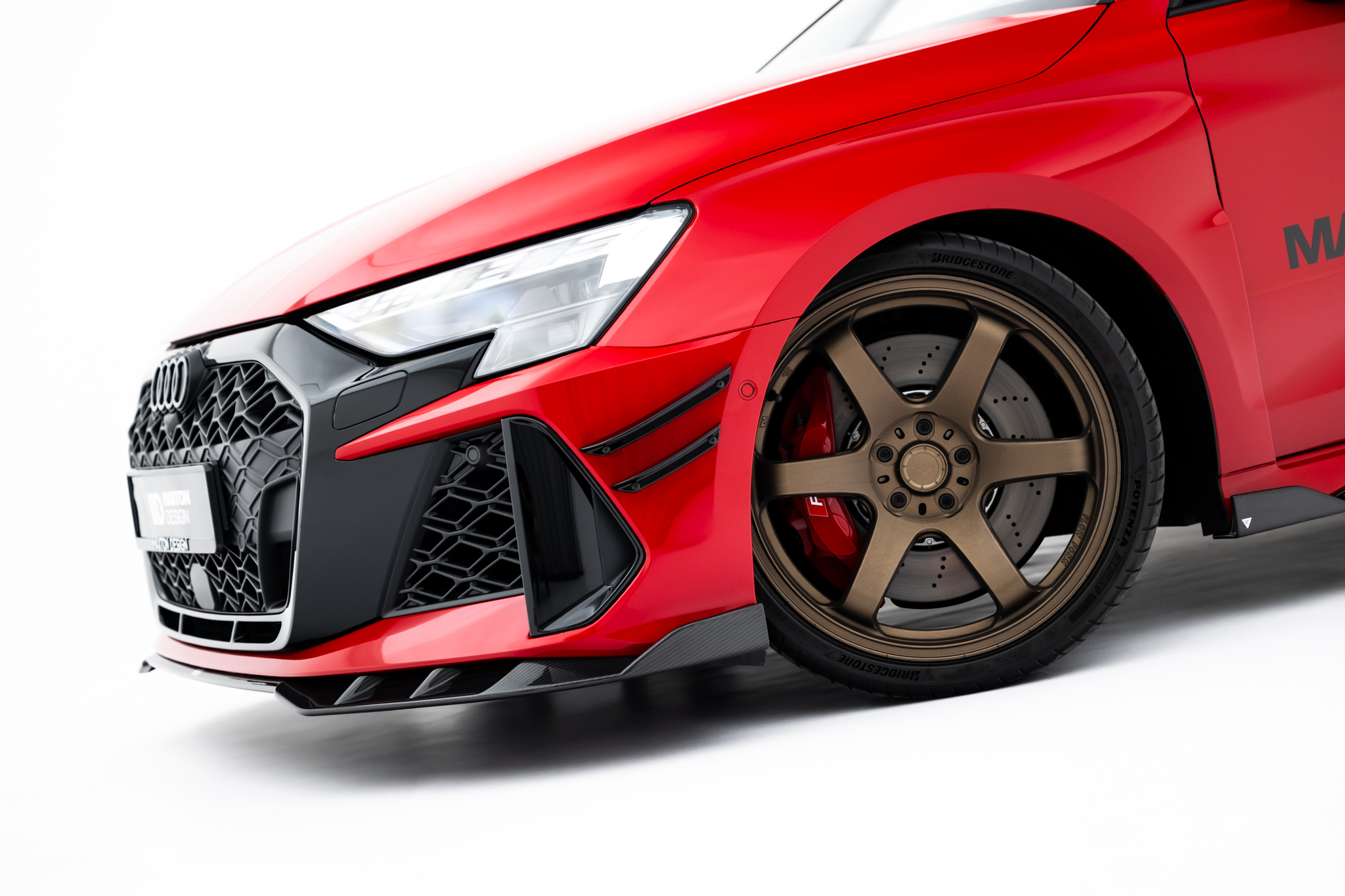 PREPREG CARBON FIBER FRONT SPLITTER SUITABLE FOR AUDI RS3 SEDAN / SPORTBACK 8Y FACELIFT – MAXTON DESIGN - 6