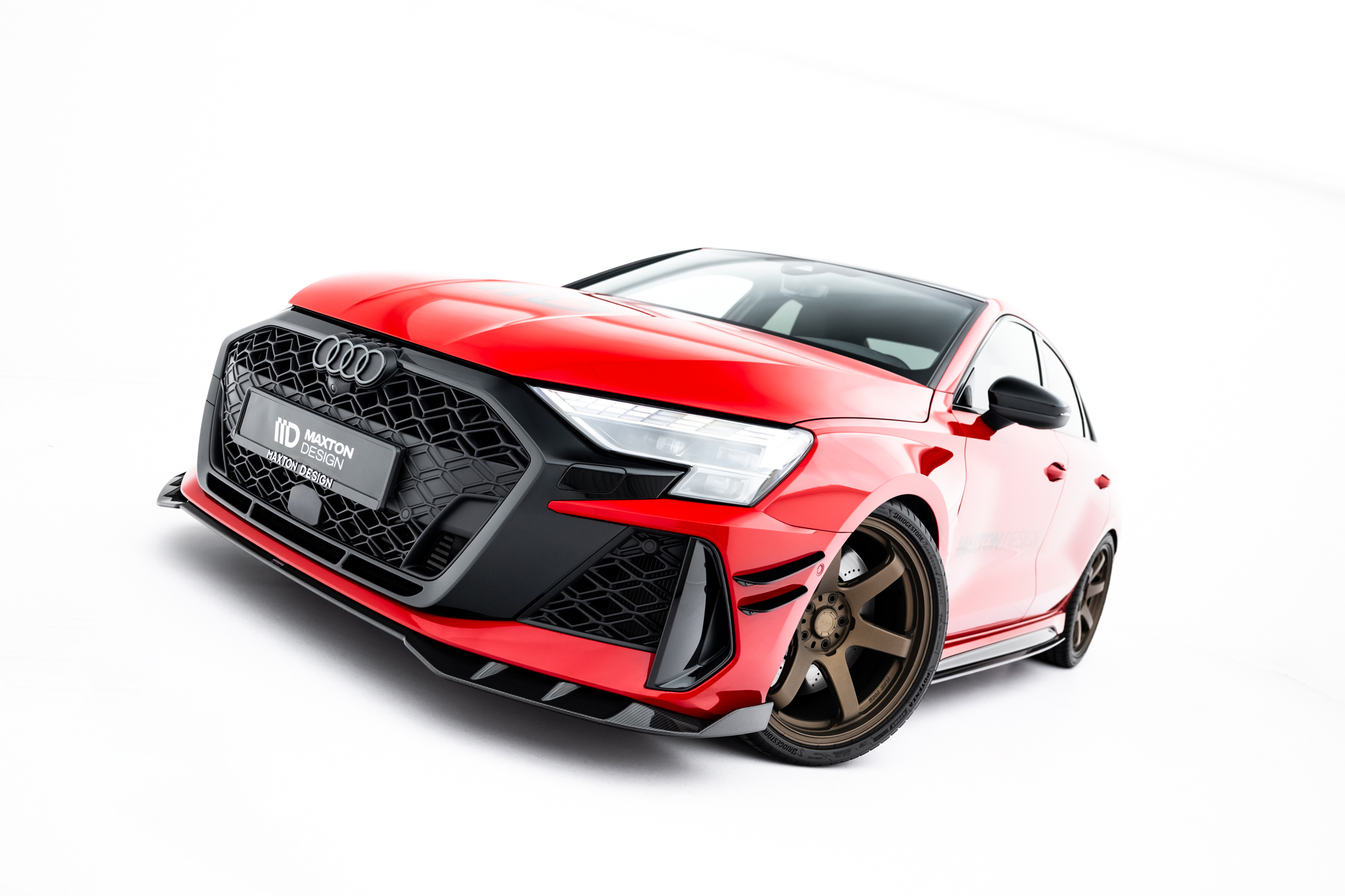 PREPREG CARBON FIBER FRONT SPLITTER SUITABLE FOR AUDI RS3 SEDAN / SPORTBACK 8Y FACELIFT – MAXTON DESIGN - 5