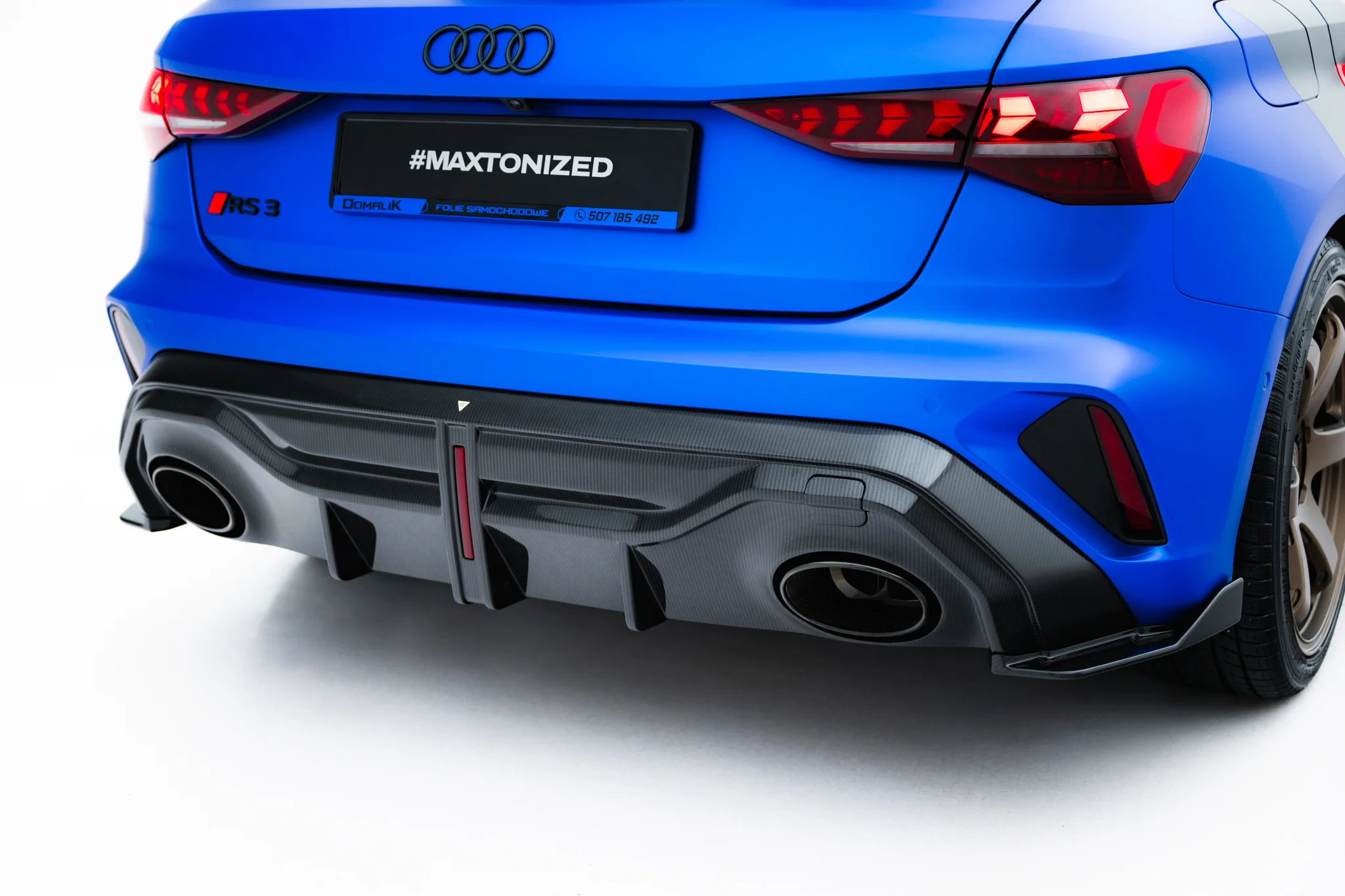 PREPREG CARBON FIBER REAR DIFFUSER SUITABLE FOR AUDI RS3 SPORTBACK 8Y FACELIFT – MAXTON DESIGN - 4