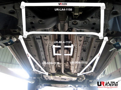 FIAT GRANDE PUNTO 8V 1.4 06+ ULTRA-R 2X 3-POINT FLOOR BARS
