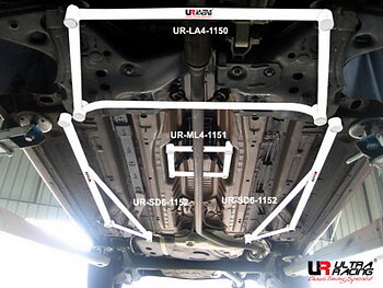 FIAT GRANDE PUNTO 8V 1.4 06+ ULTRA-R 2X 3-POINT FLOOR BARS