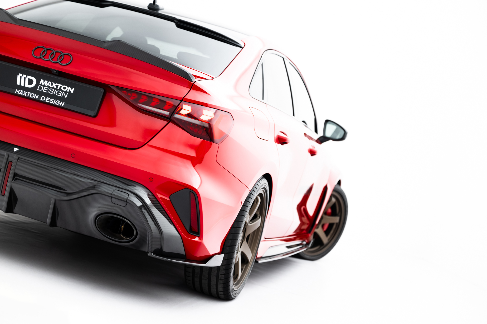 PREPREG CARBON FIBER REAR SIDE SPLITTERS SUITABLE FOR AUDI RS3 SEDAN 8Y FACELIFT – MAXTON DESIGN - 7