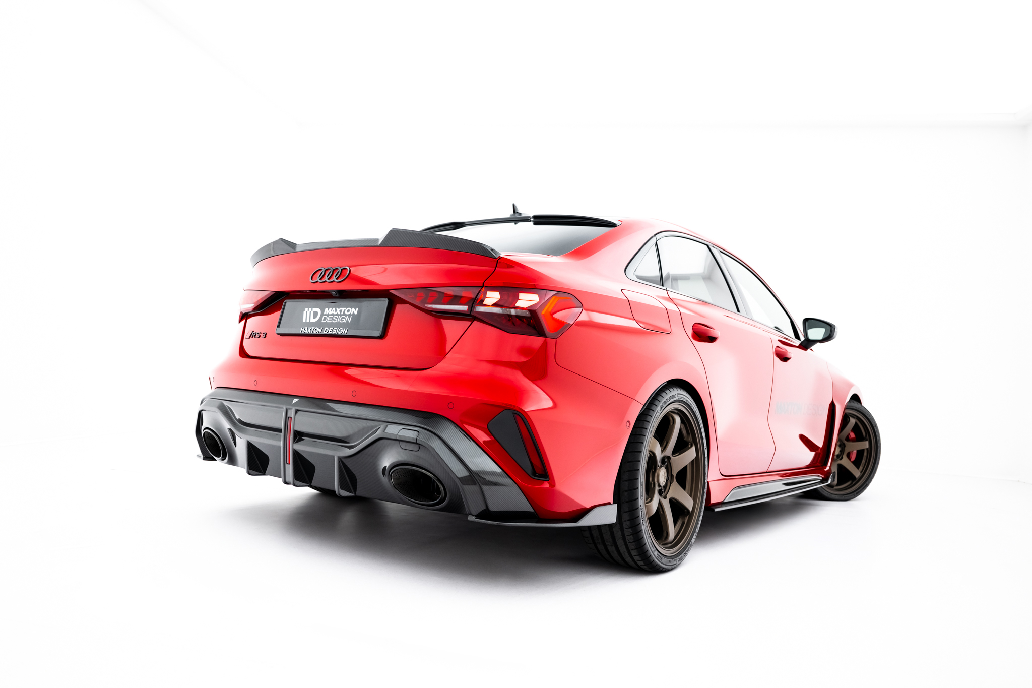 PREPREG CARBON FIBER REAR SIDE SPLITTERS SUITABLE FOR AUDI RS3 SEDAN 8Y FACELIFT – MAXTON DESIGN - 5