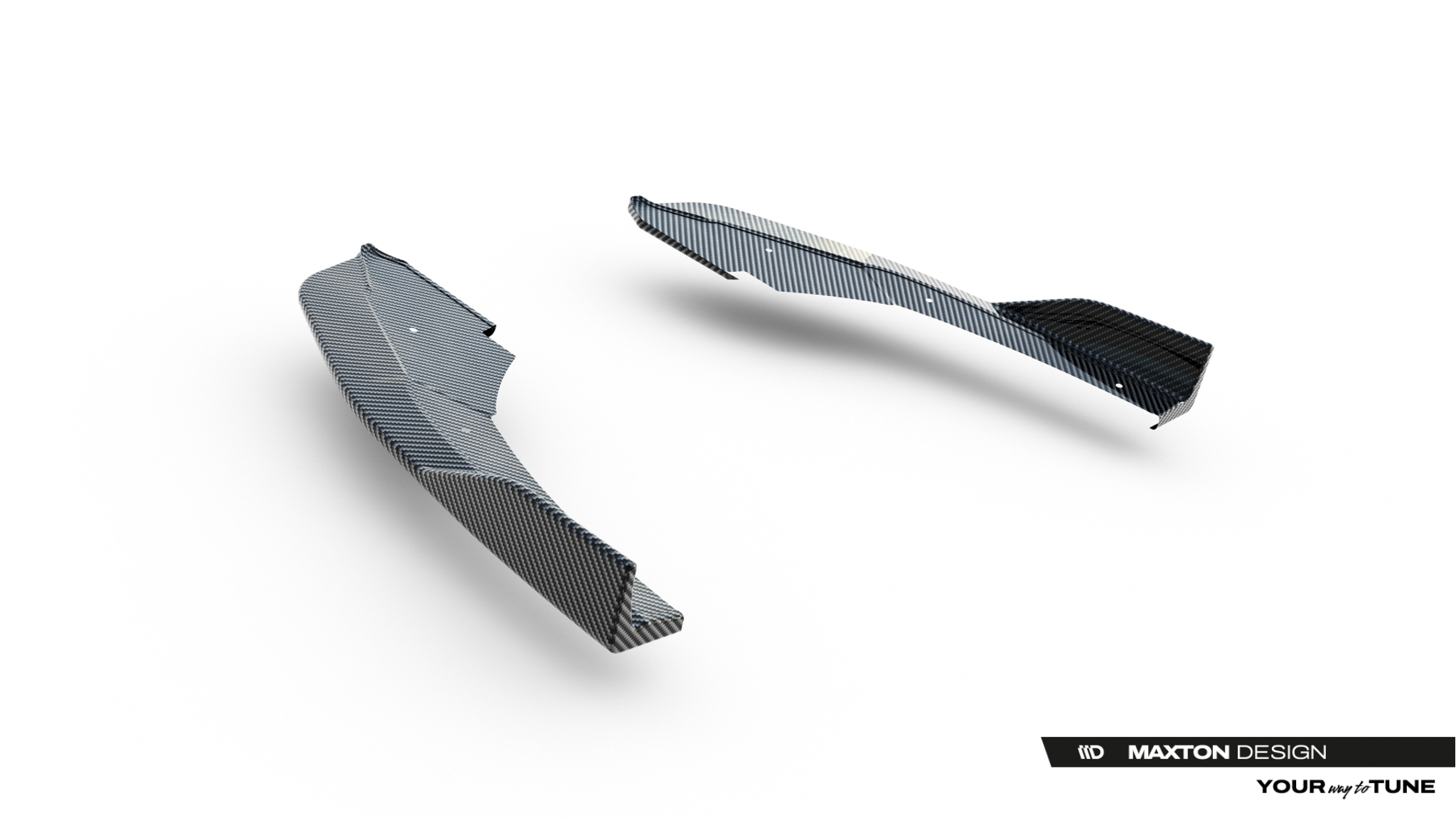PREPREG CARBON FIBER REAR SIDE SPLITTERS SUITABLE FOR AUDI RS3 SEDAN 8Y FACELIFT – MAXTON DESIGN - 3