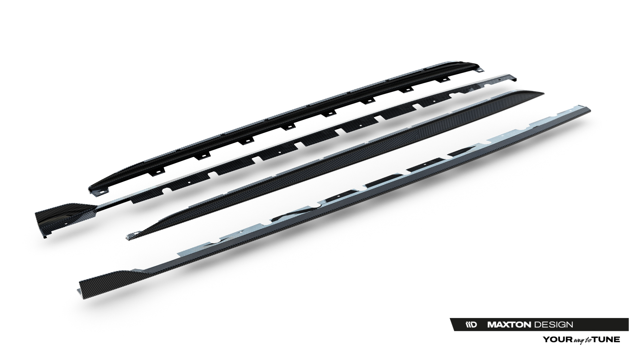SET OF PREPREG CARBON FIBER SIDE SKIRTS SUITABLE FOR AUDI RS3 SEDAN 8Y FACELIFT – MAXTON DESIGN - 5