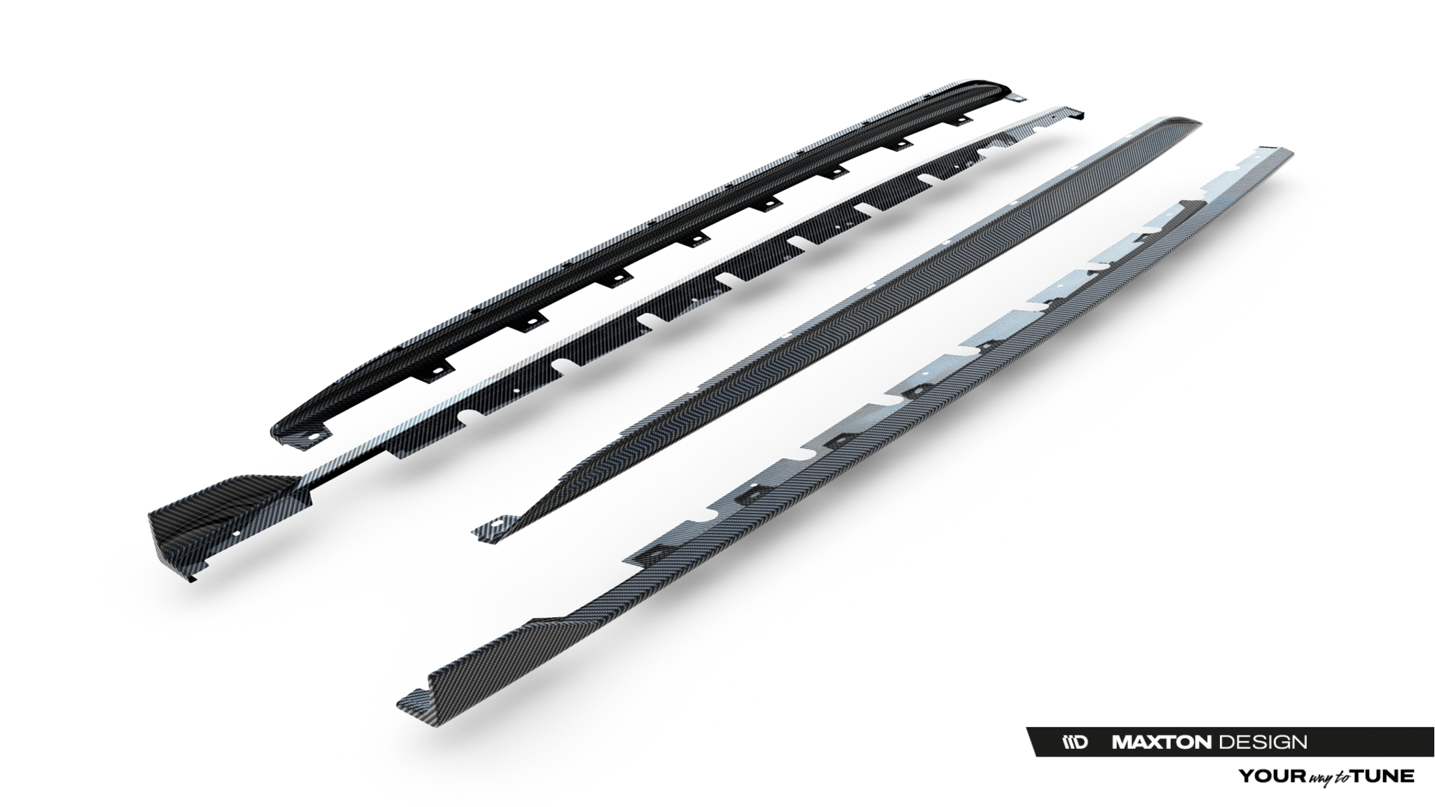 SET OF PREPREG CARBON FIBER SIDE SKIRTS SUITABLE FOR AUDI RS3 SEDAN 8Y FACELIFT – MAXTON DESIGN - 10