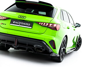 REAR SPLITTER (WITH VERTICAL BARS) V.1 SUITABLE FOR AUDI RS3 SPORTBACK 8Y FACELIFT – MAXTON DESIGN