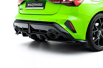 REAR SPLITTER (WITH VERTICAL BARS) V.2 SUITABLE FOR AUDI RS3 SPORTBACK 8Y FACELIFT – MAXTON DESIGN