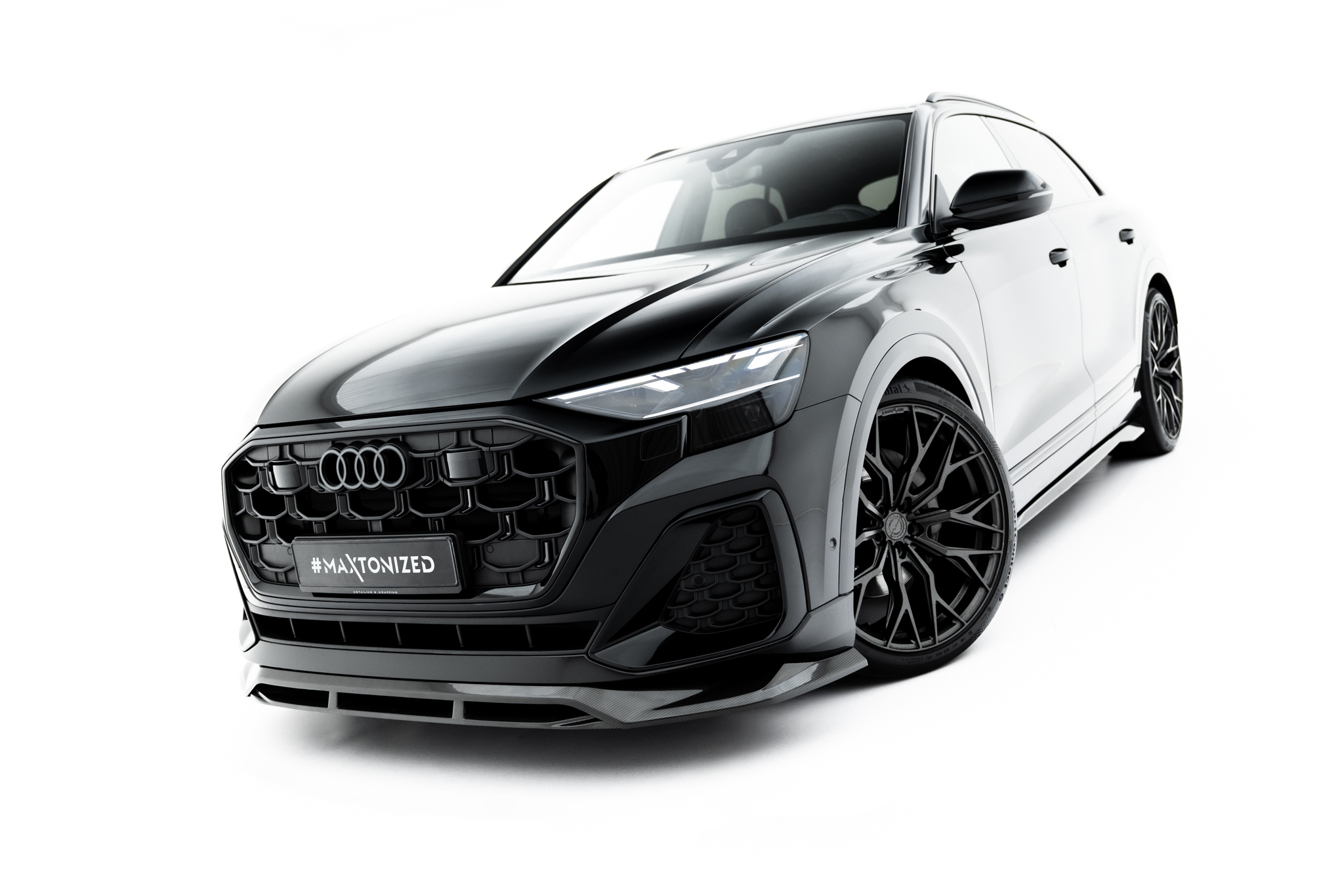 PREPREG CARBON FIBER FRONT SPLITTER SUITABLE FOR AUDI SQ8 / Q8 S-LINE MK1 FACELIFT – MAXTON DESIGN