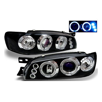 SUBARU IMPREZA 97-01 SVARTA PROJEKTOR STRÅLKASTARE + LED [JY]