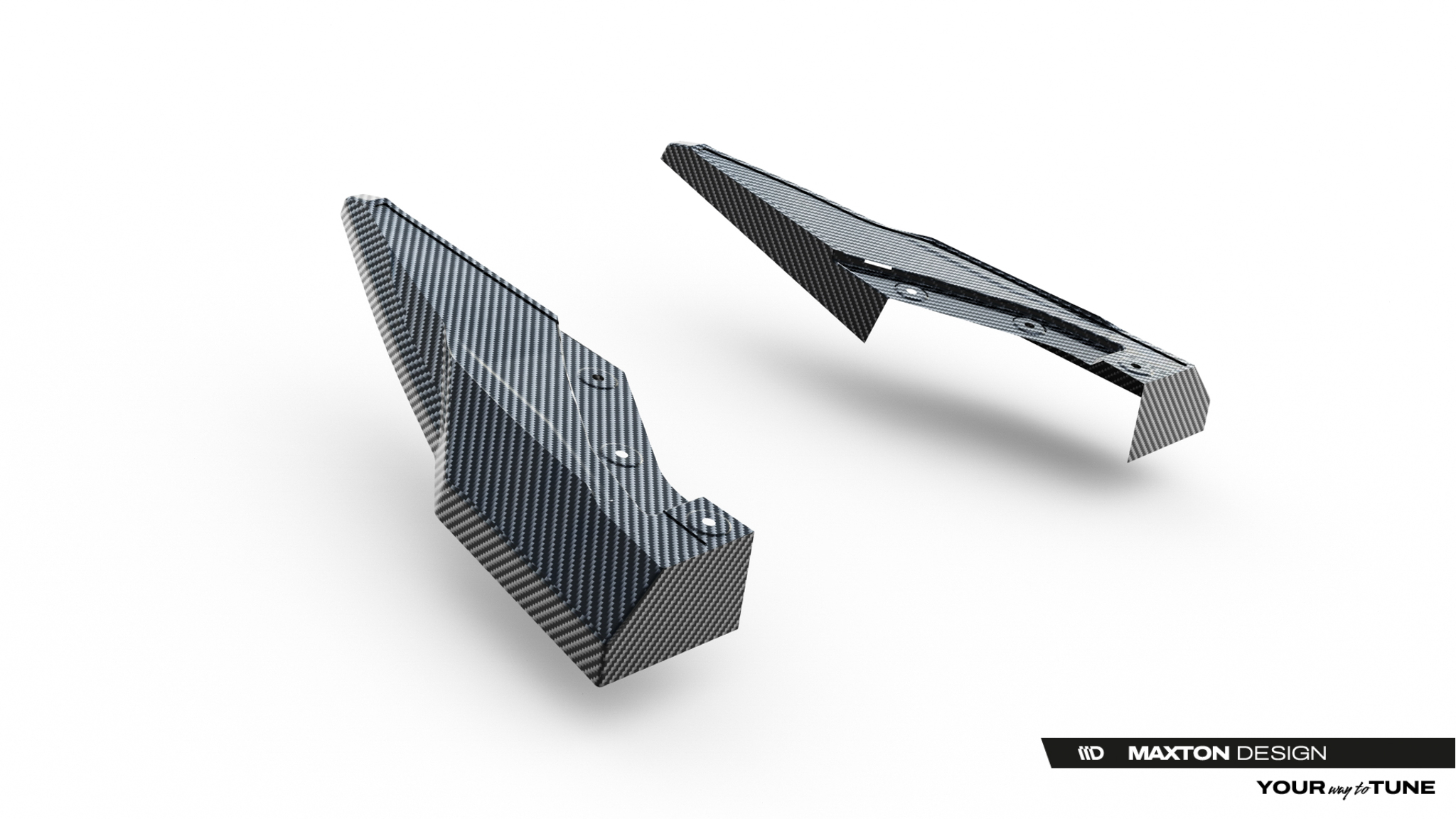 PREPREG CARBON FIBER REAR SIDE SPLITTERS SUITABLE FOR AUDI SQ8 / Q8 S-LINE MK1 FACELIFT – MAXTON DESIGN - 5