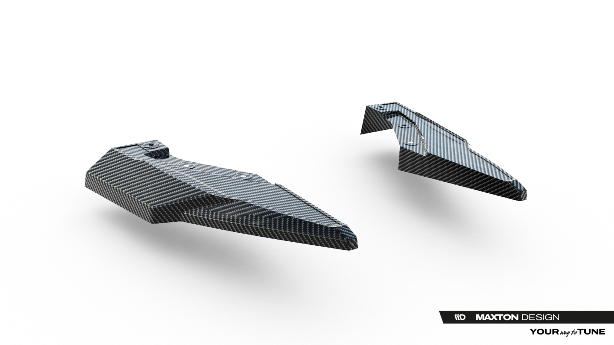 PREPREG CARBON FIBER REAR SIDE SPLITTERS SUITABLE FOR AUDI SQ8 / Q8 S-LINE MK1 FACELIFT – MAXTON DESIGN - 2