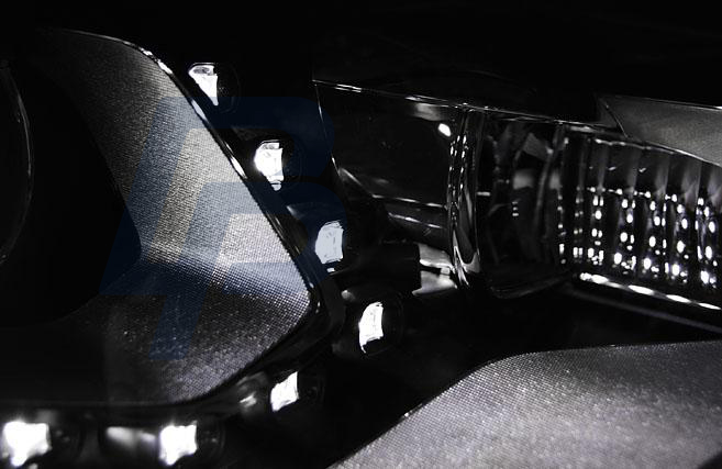HEADLIGHTS VW TIGUAN 2011 -  DRL BLACK - 2
