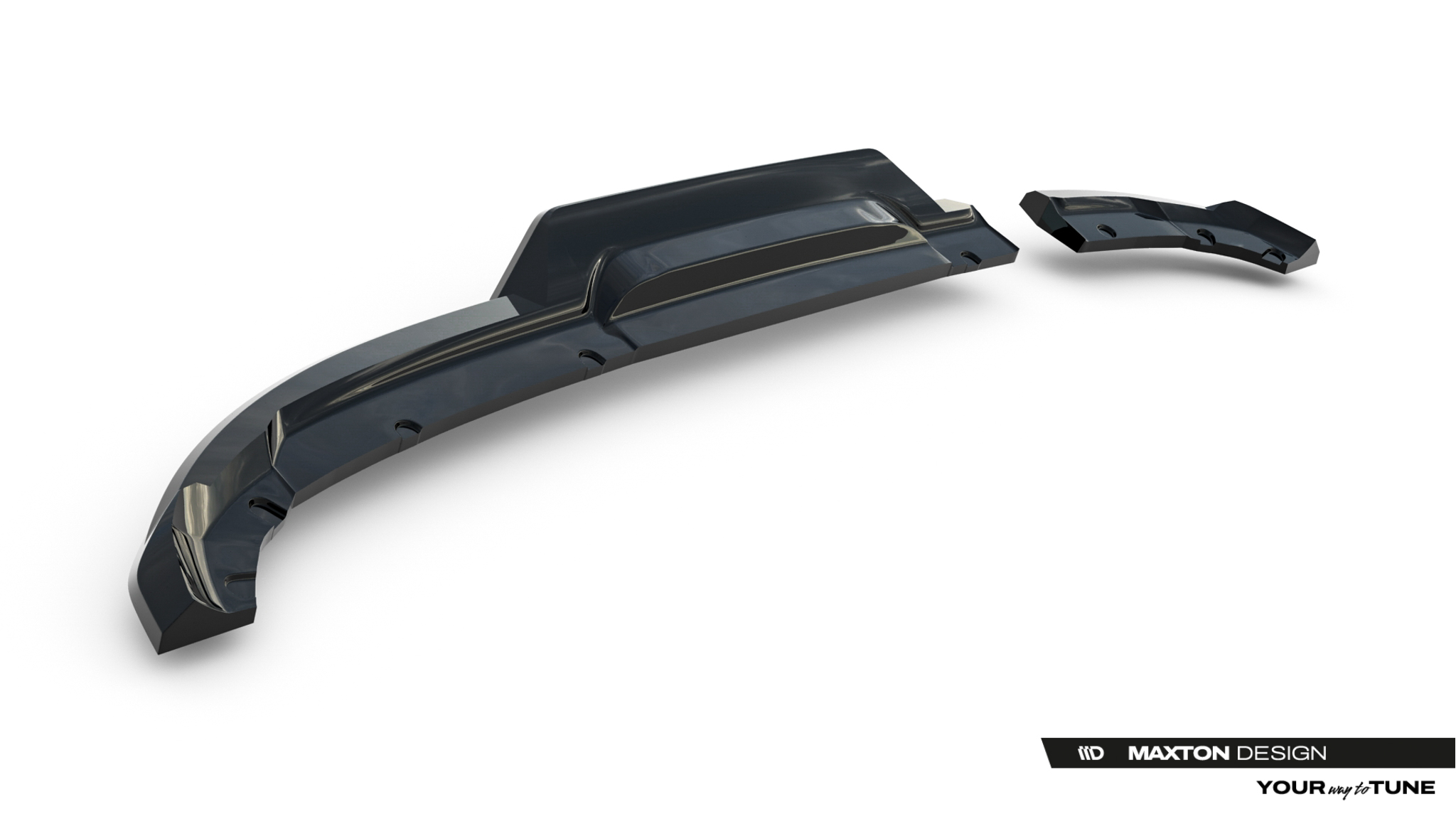 REAR SPLITTER (WITH VERTICAL BARS) SUITABLE FOR RENAULT CLIO MK5 FACELIFT – MAXTON DESIGN - 3
