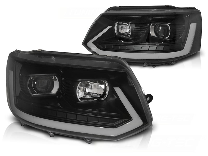 STRÅLKASTARE TUBE LIGHT SVART SEQ TILL VW T5 2010-2015