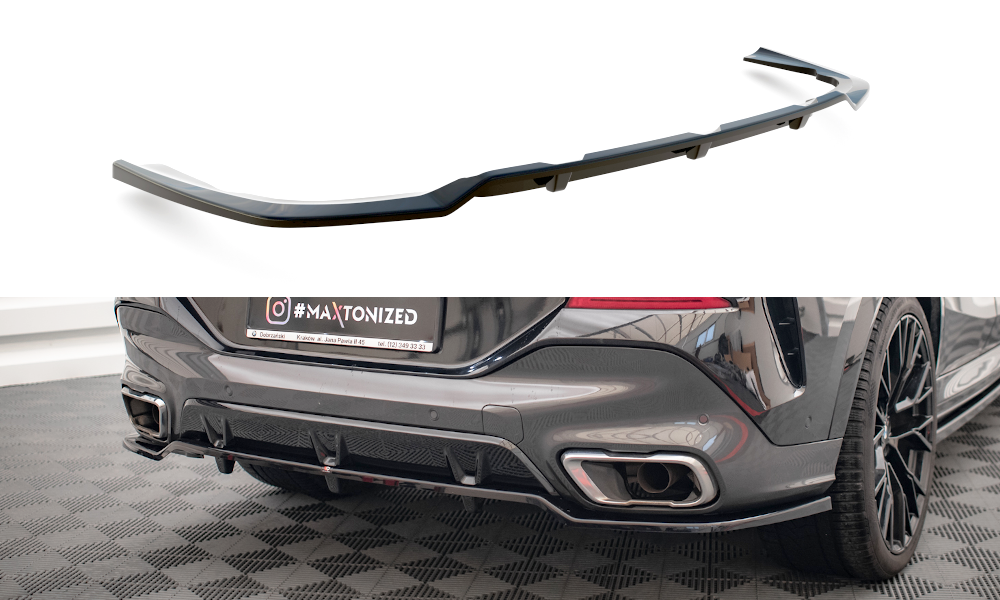 Central Rear Splitter (Vertical Bars) V.2 BMW X6 M-Pack G06