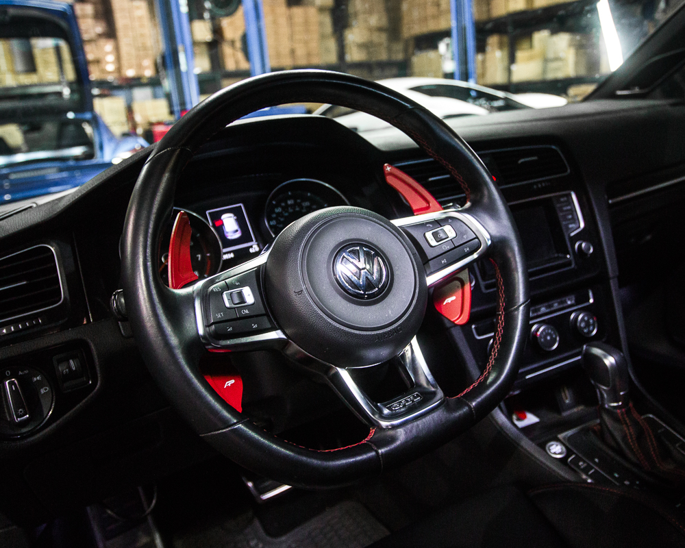 AGENCY POWER PADDLE SHIFTER EXTENSIONS RED VOLKSWAGEN MK7 GOLF GTI - 3