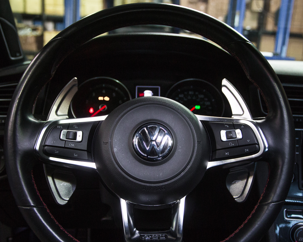 AGENCY POWER PADDLE SHIFTER EXTENSIONS BRIGHT SILVER VOLKSWAGEN MK7 GOLF GTI - 2