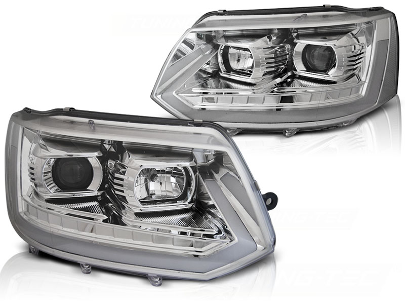 STRÅLKASTARE TUBE LIGHT KROM SEQ TILL VW T5 2010-2015