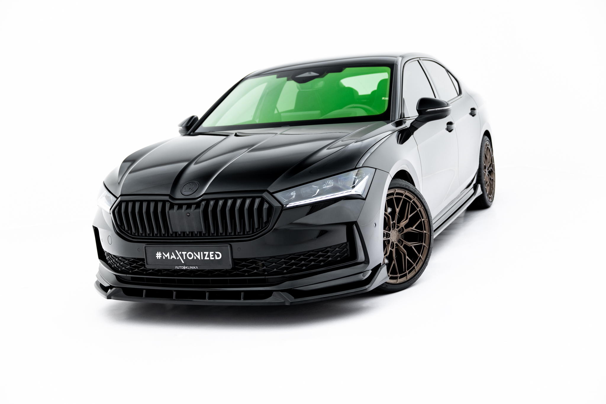 FRONT SPLITTER V.2 SUITABLE FOR SKODA SUPERB SPORTLINE MK4 – MAXTON DESIGN