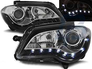 HEADLIGHTS VW TOURAN 06-10  DAYLIGHT BLACK