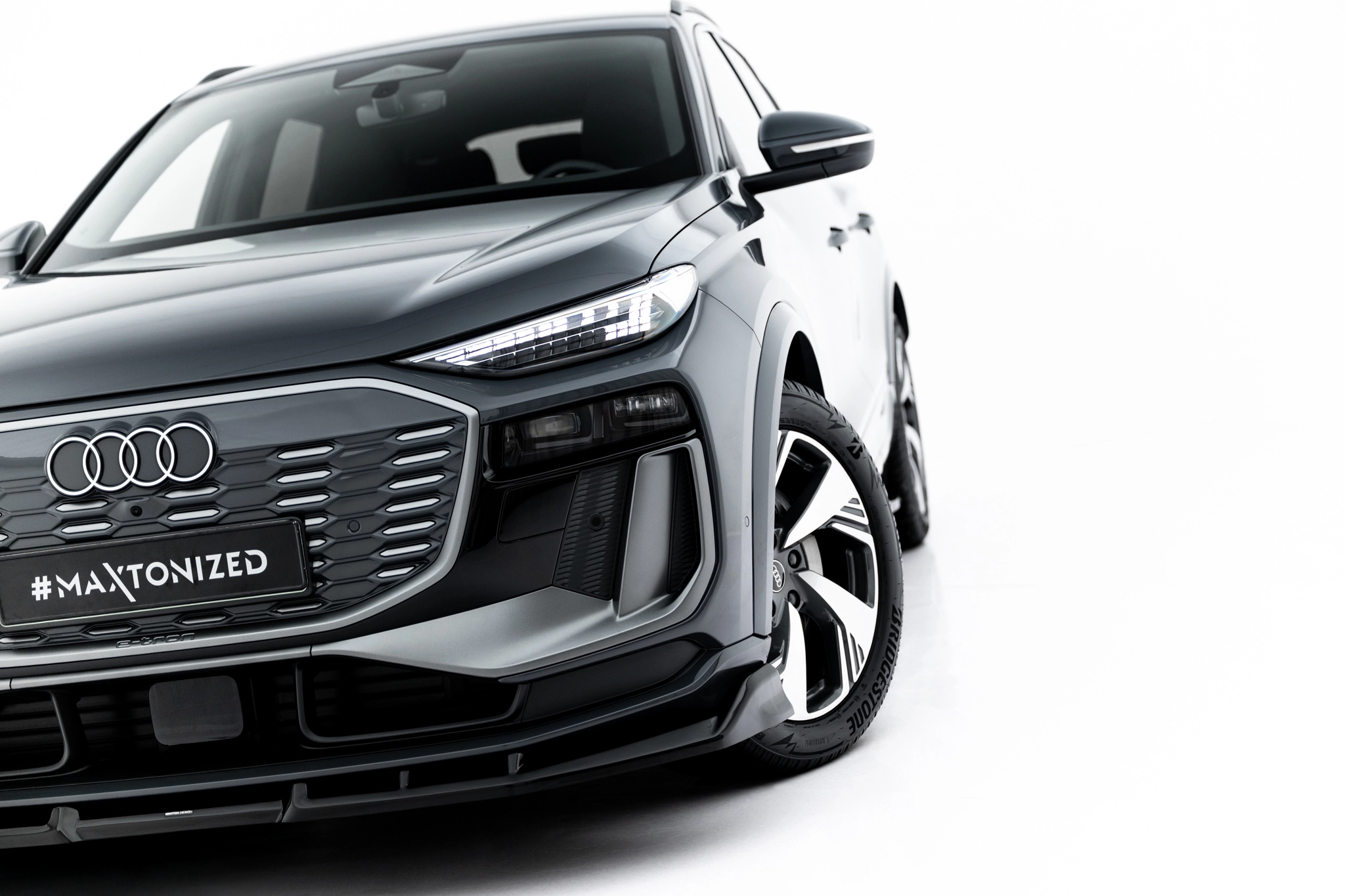FRONT SPLITTER SUITABLE FOR AUDI Q6 E-TRON STANDARD / S-LINE / SQ6 E-TRON SUV / SPORTBACK MK1 – MAXTON DESIGN - 4