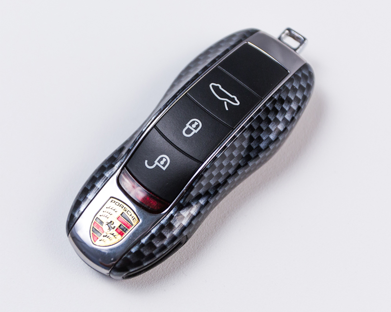 AGENCY POWER GLOSS CARBON FIBER PLASTIC KEY FOB PROTECTION CASE PORSCHE 991 981 CAYENNE PANAMERA
