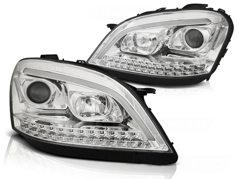 STRÅLKASTARE TUBE LIGHT KROM SEQ TILL MERCEDES W164 ML M-KLASS 2005-2007