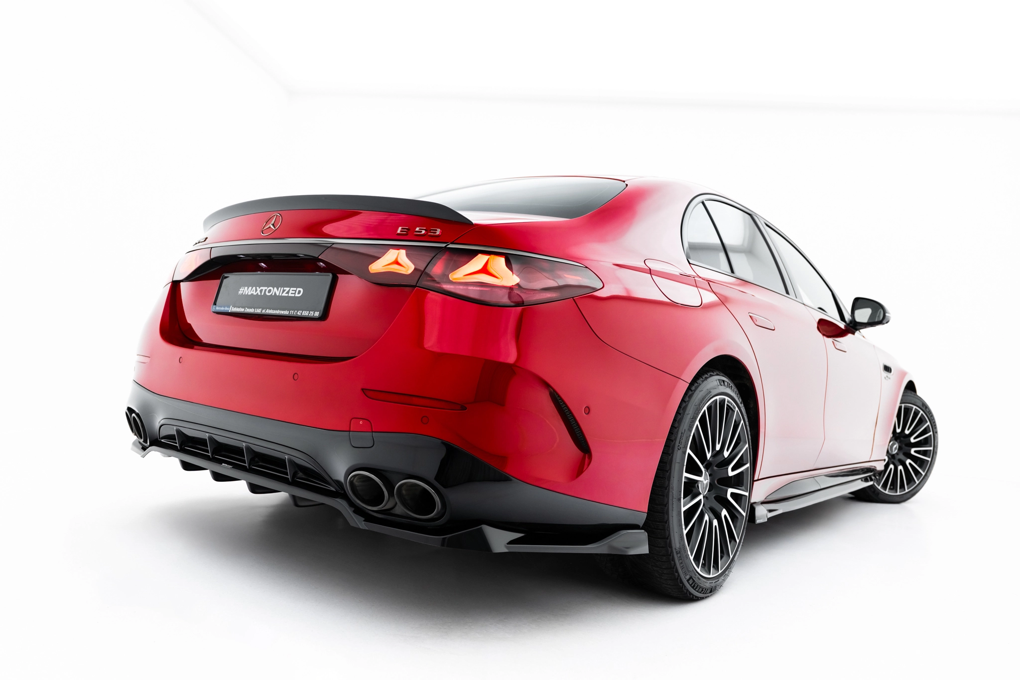 REAR SPLITTER (WITH VERTICAL BARS) SUITABLE FOR MERCEDES-AMG E53 SEDAN / ESTATE W214 – MAXTON DESIGN