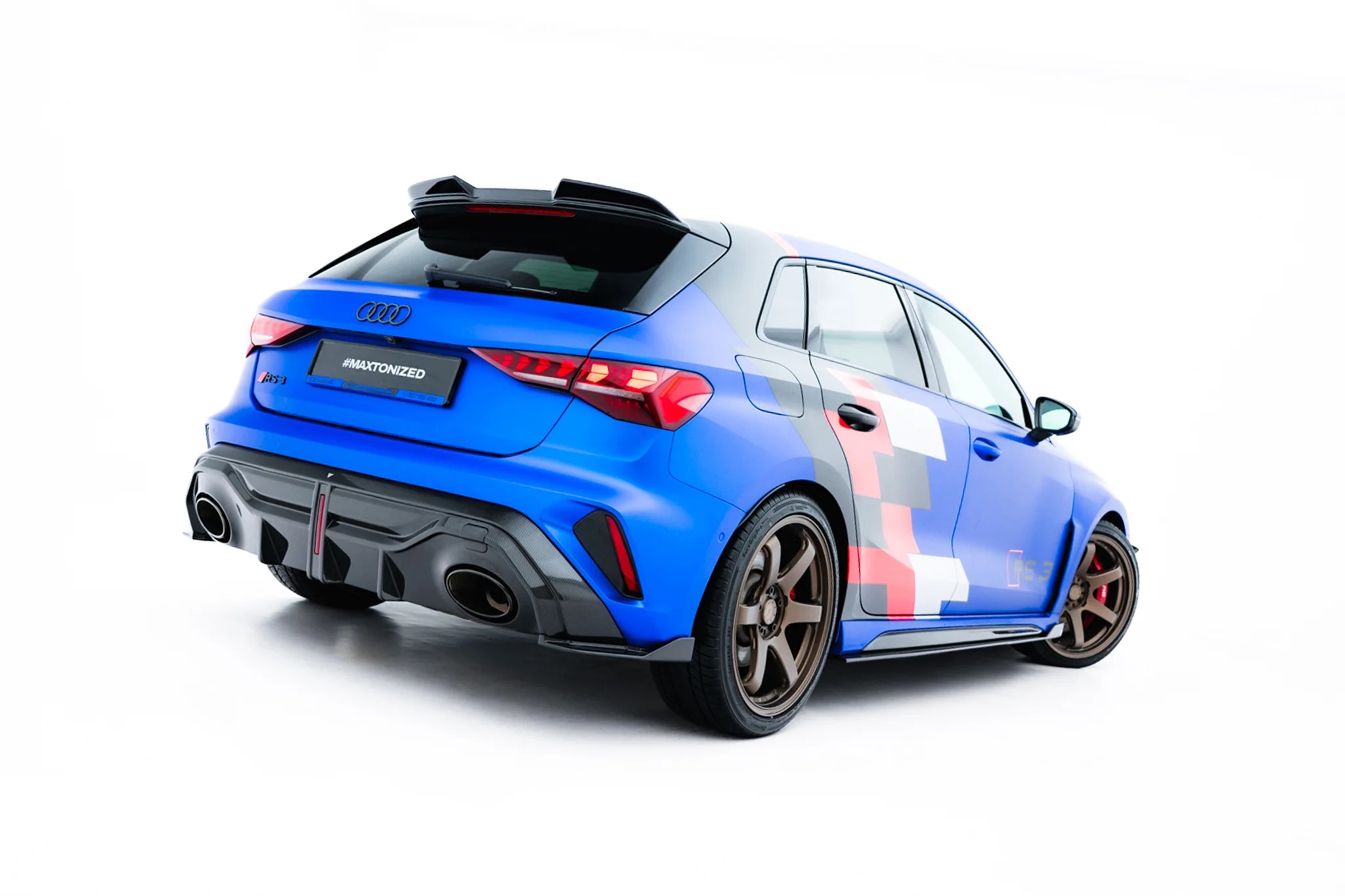 PREPREG CARBON FIBER REAR SIDE SPLITTERS SUITABLE FOR AUDI RS3 SPORTBACK 8Y FACELIFT – MAXTON DESIGN - 6