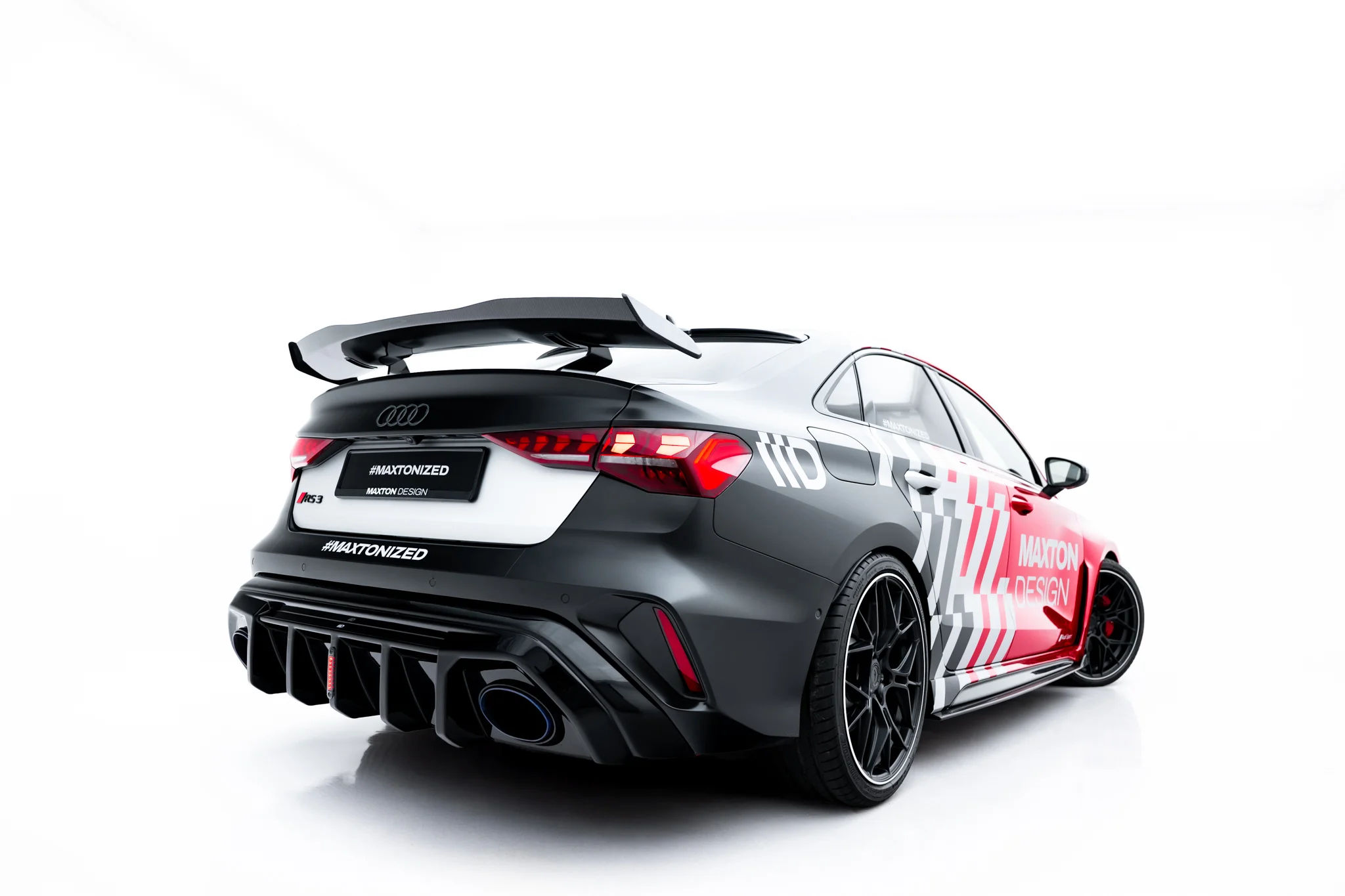 REAR VALANCE SUITABLE FOR AUDI RS3 SEDAN 8Y FACELIFT (VERSION WITH LED LIGHT) – MAXTON DESIGN - 7