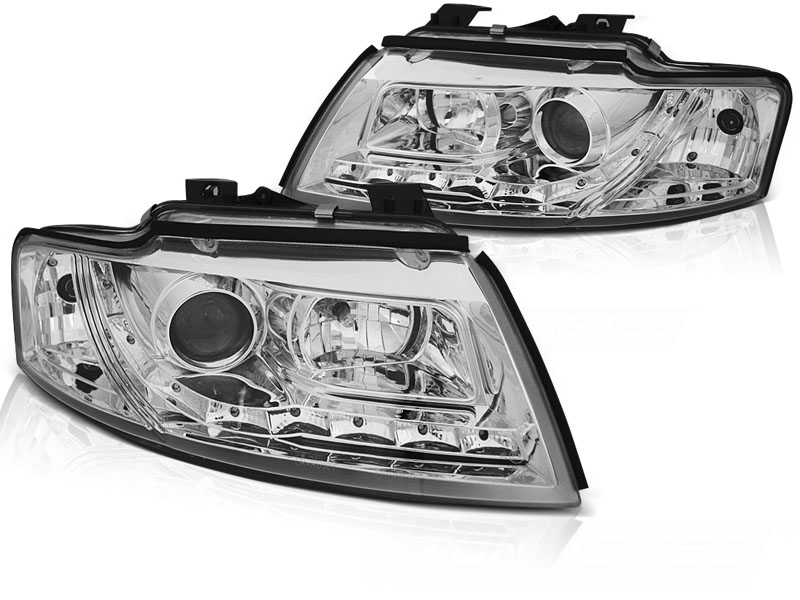 STRÅLKASTARE DAYLIGHT KROM TILL AUDI A4 B6 CABRIOLET 2002-2006