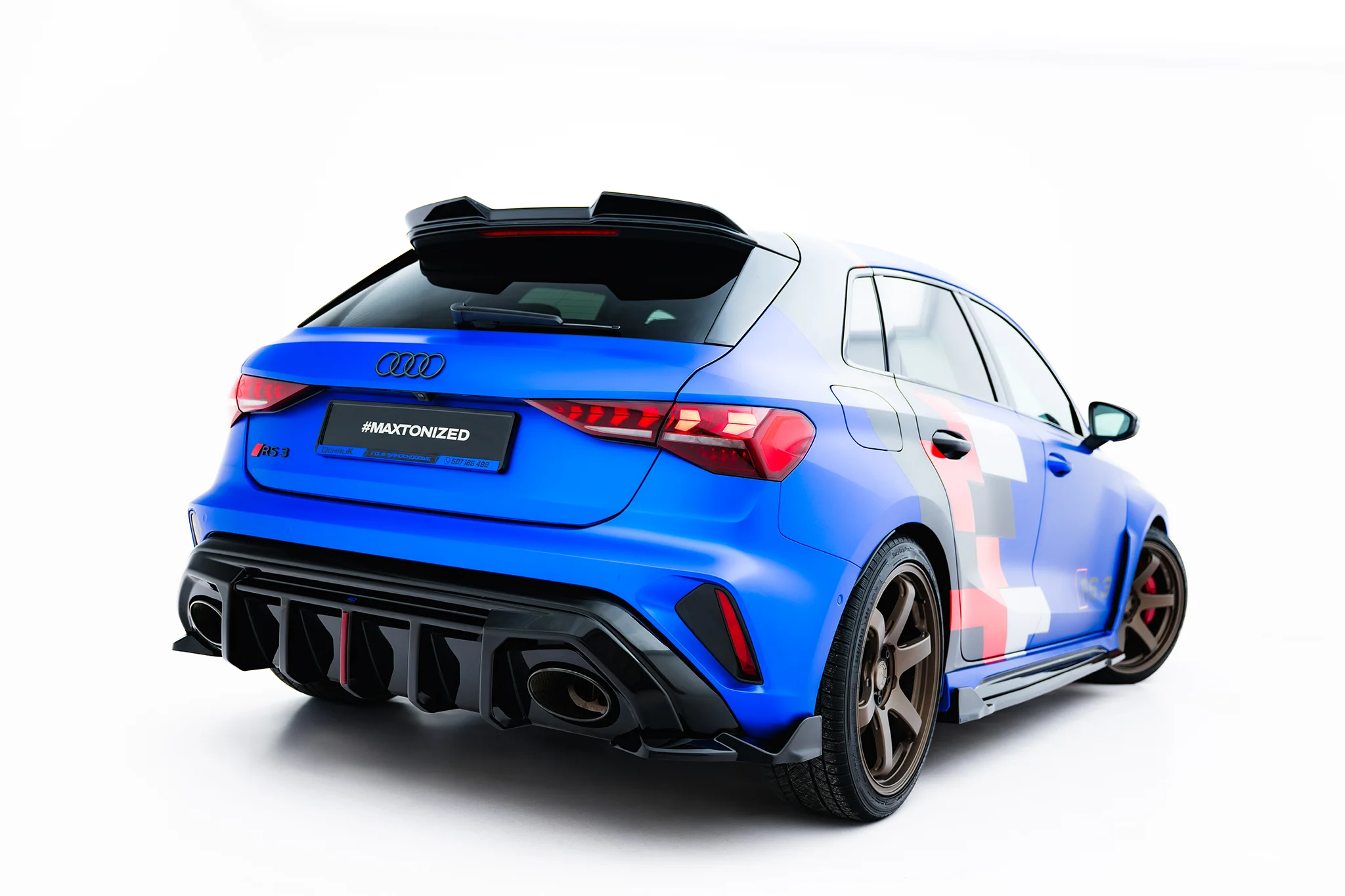 REAR SIDE SPLITTERS V.2 SUITABLE FOR AUDI RS3 SPORTBACK 8Y FACELIFT – MAXTON DESIGN - 2