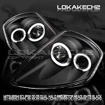 MITSUBISHI ECLIPSE 00-05 TWIN BLACK ANGELEYE HEADLIGHTS G4