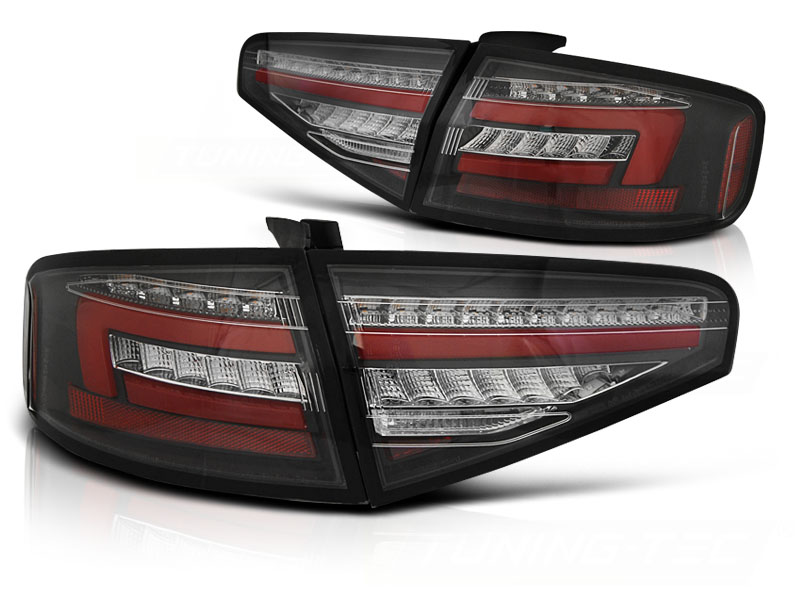LED-BAKLYKTOR SVART SEQ TILL AUDI A4 B8 2012-2015 SEDAN OEM LED